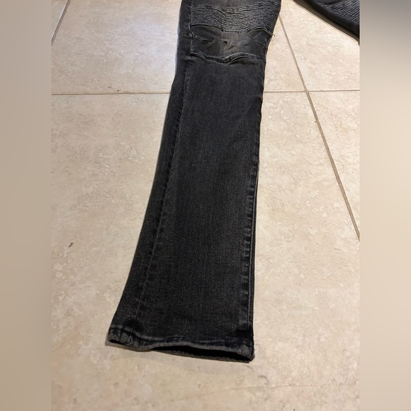 Men’s American eagle black motto stacked ripped skinny jeans size 34x32 - Picture 2 of 11
